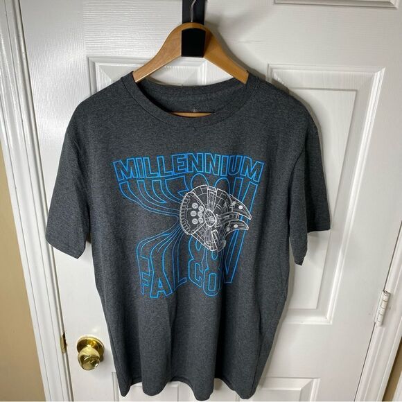 Star Wars Millennium Falcon Gray Disney Tee Shirt NWT Size Large Mens - Picture 1 of 5